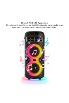 Torima D41 Mikrofonlu  Bluetooth RGB Işıklı Taşınabilir Hoparlör