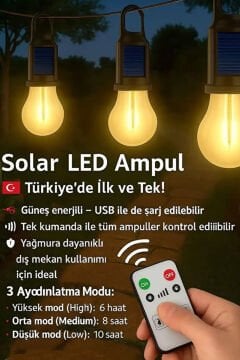 Kialed Solar Kamp Lambası Güneş Enerjili Taşınabilir Aydınlatma