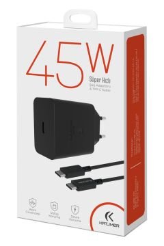 Katjmer 45W PD Hızlı Şarj Adaptörü KJ-45P