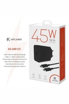 Katjmer 45W PD Hızlı Şarj Adaptörü KJ-45P