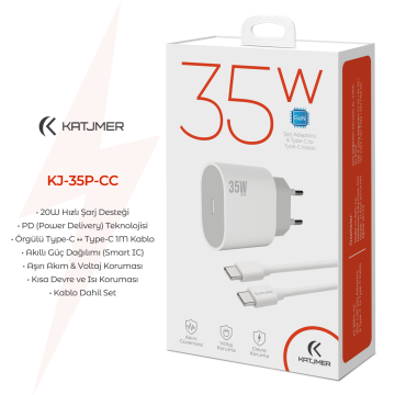 Katjmer 35W PD Hızlı Şarj Adaptörü KJ-35P-C