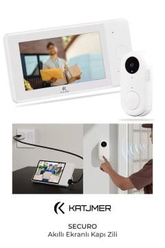 Katjmer Securo Kablosuz Görüntülü & Çift Yönlü Konuşmalı Akıllı Kapı Zili