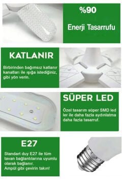 Kialed Kristal 4+1 Pervane Ampul LED Aydınlatma & Fan Kombinasyonu