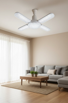 Kialed Kristal 4+1 Pervane Ampul LED Aydınlatma & Fan Kombinasyonu