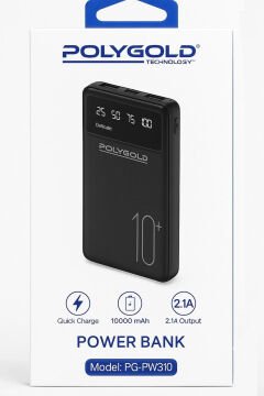 Polygold 2.1A Hızlı Sarj Cihazı 10000 mAh Powerbank PG-PW310