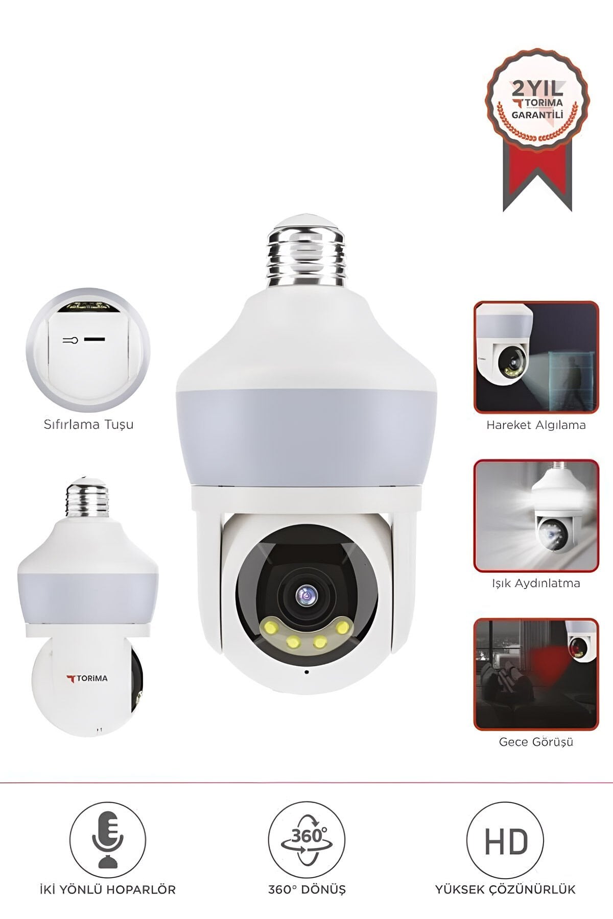 Torima CMR-26 Full HD 360° Gece Görüşlü Wi-Fi IP Kamera