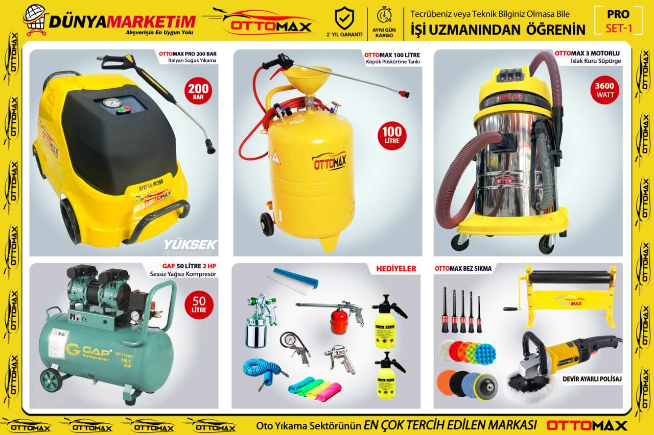 Ottomax Profesyonel Oto Yıkama Seti New Pro Set 1