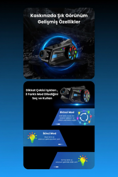 Leerfei Motosiklet Kask Bluetooth Kulaklık BT68