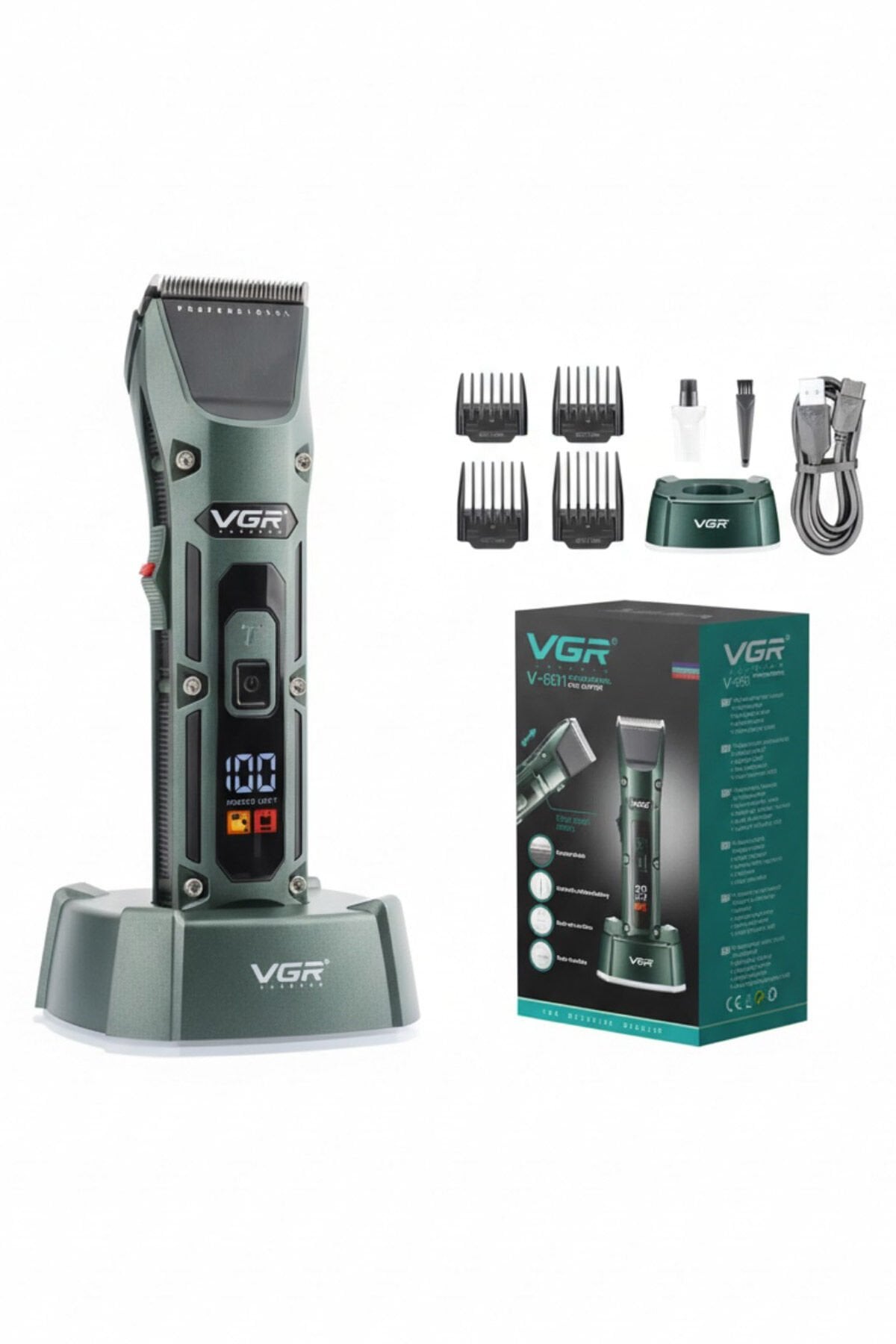 VGR Profesyonel Kablosuz Erkekler Traş & Bakım Makinesi V-696
