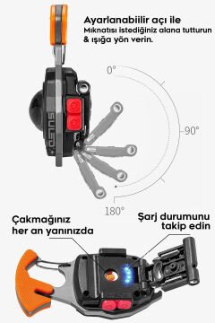 Wison Şarjlı Çok Fonksiyonlu Anahtarlıklı Fener 500 Lümen WS-5050