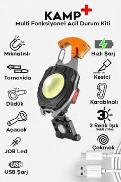 Wison Şarjlı Çok Fonksiyonlu Anahtarlıklı Fener 500 Lümen WS-5050