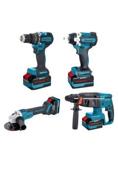 Catpower Kömürsüz 20V 4.0Ah Akülü 4’lü Set - Kırıcı Delici&Taşlama&Darbeli Vidalama&Spiral