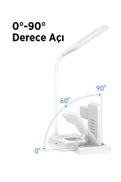BİX Lambalı Üçlü Kablosuz Şarj Standı 15W Telefon Saat Kulaklık Şarj İstasyonu