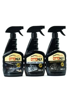 Ottomax Premium 5 Parça Araç İçi Torpido Jant Lastik Tampon Şampuan Çok Amaçlı Temizlik Seti