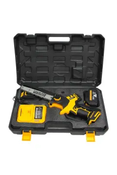 BN5 Çift Akülü Dijital Şarjlı 36V 5.0Ah Testere Profesyonel Dal Budama Ağaç Kesme Makinesi - Sarı