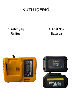 BN5 Çift Akülü Dijital Şarjlı 36V 5.0Ah Testere Profesyonel Dal Budama Ağaç Kesme Makinesi - Sarı
