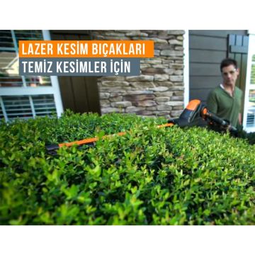 WORX WG252E 20Volt 2.0Ah Li-ion Tek Akülü 45CM Profesyonel Teleskobik Saplı Açı Ayarlı Çit Budama