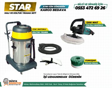 Star 3 Motorlu Koltuk Yıkama ve Koltuk Fırçalama Seti