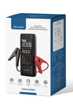 Venandin Inflamo Taşınabilir Araç Akü Takviye Powerbank Kablosuz Hava Kompresörü