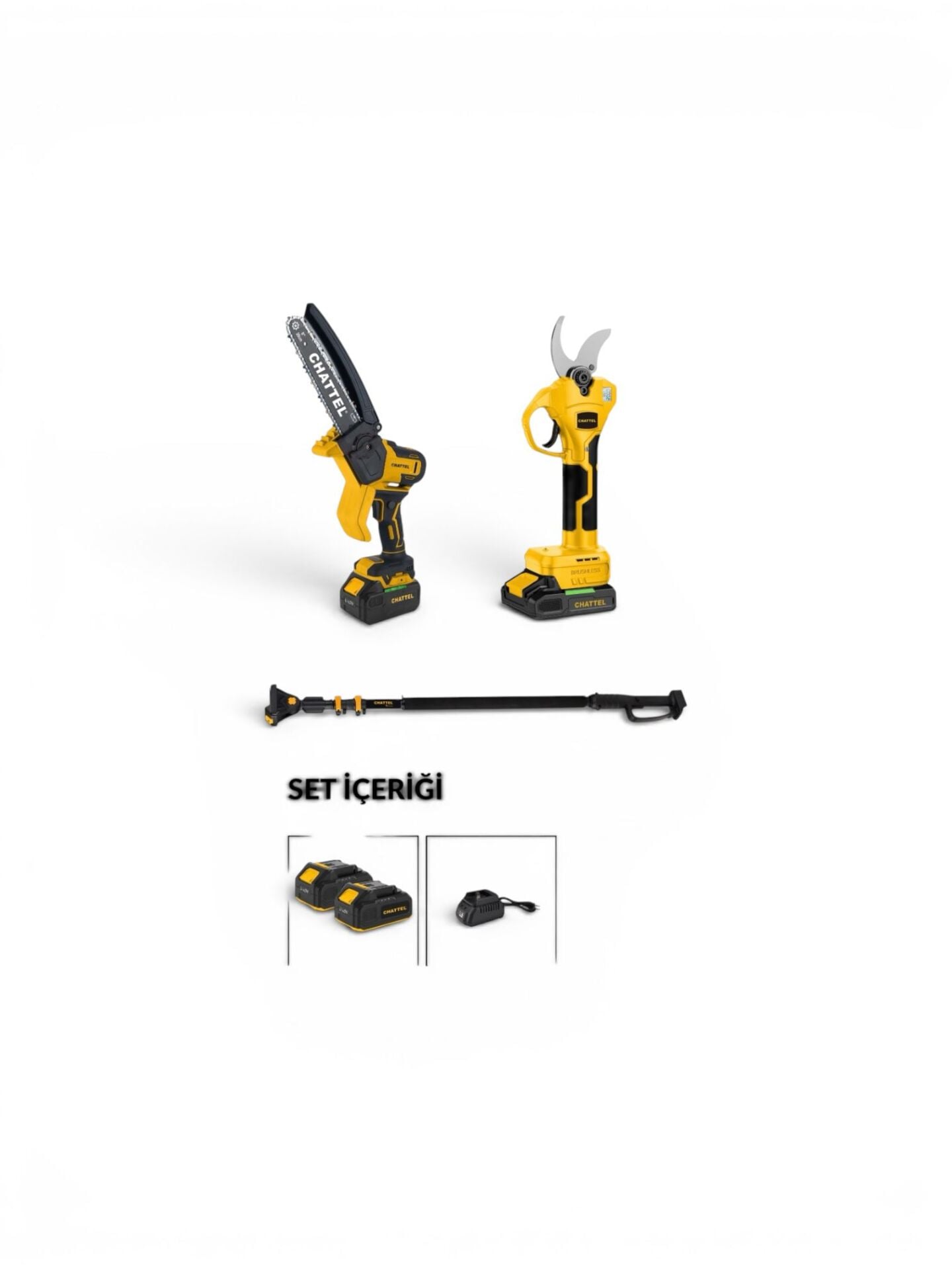 Chattel Cht-Set4402 3'Lü Combo Set Akülü Budama Seti