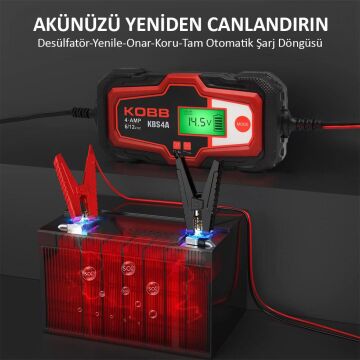 KOBB KBS4A 6/12V 120A Dijital Akü Şarj / Akü Bakım / Desülfatör ve Power Supply