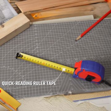 WORKPRO WP261040 3Mx16mm Naylon Kaplama Sarı Çift Taraflı Manyetik Çelik Şerit Metre