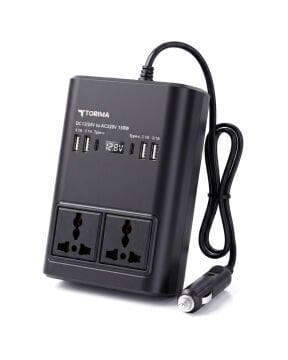 TORİMA 150W Araç İnverter 12V/24V to 220V Çevirici – Çakmaklık Girişli Taşınabilir Dönüştürücü