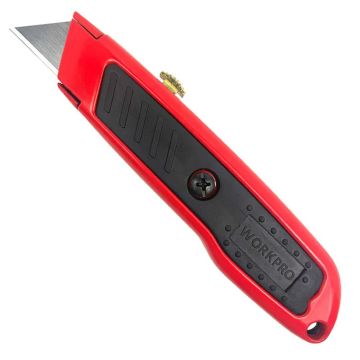WORKPRO WP213005 Alüminyum Gövde Geri Çekilebilir Rötuş Maket Bıçağı + 3 Adet Yedek Bıçak