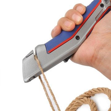 WORKPRO WP213015 Ağır Hizmet Alüminyum Gövde Otomatik Geri Çekilebilir Rötuş Maket Bıçağı + 5 Adet Yedek Bıçak