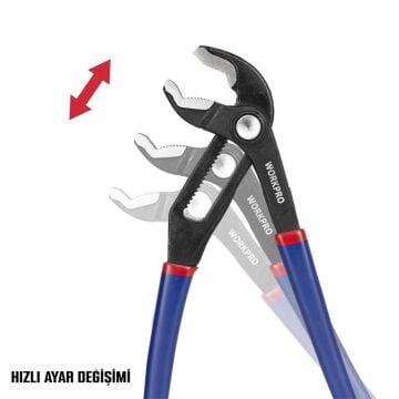 WORKPRO WP231086 200MM CR-V Profesyonel Ayarlı Düğmeli Fort Pense