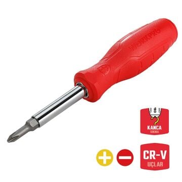 WORKPRO WP221066 6-IN-1 Çok Fonksiyonlu Değişken Uçlu Profesyonel Tornavida Seti
