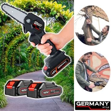 Germany Style Çift Akülü Budama Testeresi Taşıma Çantalı 48Vf Şarjlı Testere