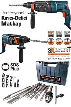 Germany Style GRM-99880VFX Kırıcı Delici 2-28mm E-Power Çelik Şanzıman Bakir Sargili Kırıcı Delici Hilti Matkap