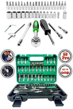 Rowermax Germany Cr-v Max 1/4 Cırcırlı 53 Parça Lokma Anahtar Takımı Bits Uç Seti Tam Set Usta Lokma Seti