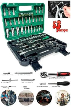Rowermax Germany Cr-v Max 1/4 Cırcırlı 53 Parça Lokma Anahtar Takımı Bits Uç Seti Tam Set Usta Lokma Seti