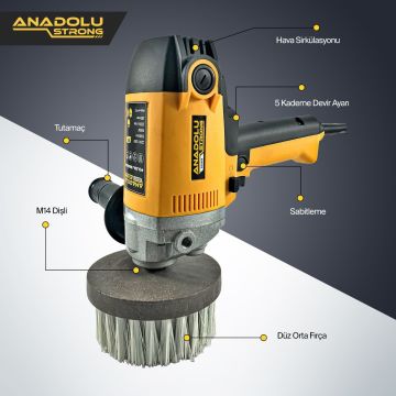 Anadolu Strong ANS1030 900 Watt Devir Ayarlı Koltuk Yıkama ve Polisaj Makinası Koltuk Fırçalı
