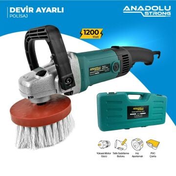 Anadolustrong ANS1002 Polisaj Makinesi 6 Kademeli 1200W Pasta Cila Koltuk Yıkama Makinası Düz Fırça