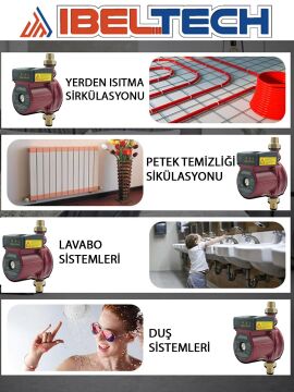 İbeltech GPD16-9A Sıcak Su Devirdaim Sirkülasyon Su Pompası Motoru 1''
