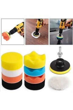 Pasta Cila Polisaj Süngeri Pedi Seti 115 Mm Otomotiv Parlatıcı (11 PARÇA)