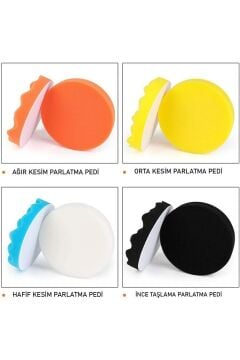 Pasta Cila Polisaj Süngeri Pedi Seti 115 Mm Otomotiv Parlatıcı (11 PARÇA)