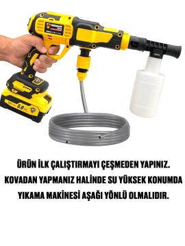Germany Style 8005VFX Çift Akülü Şarjlı Oto Yıkama Makinesi Araç Köpük Yıkama Makinesi Eldiven Hediyeli