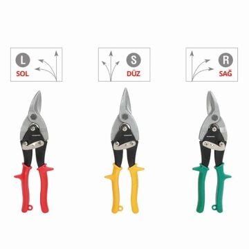 WORKPRO WP200001 250mm 3 Parça Sağ/Sol/Düz Profesyonel Kaportacı Makası