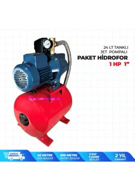 GERMANY STYLE İbeltech 1hp 1'' Jet Pompalı 24 Litre Tanklı 5 Kat 5 Daireye Yeterli Paket Hidrofor