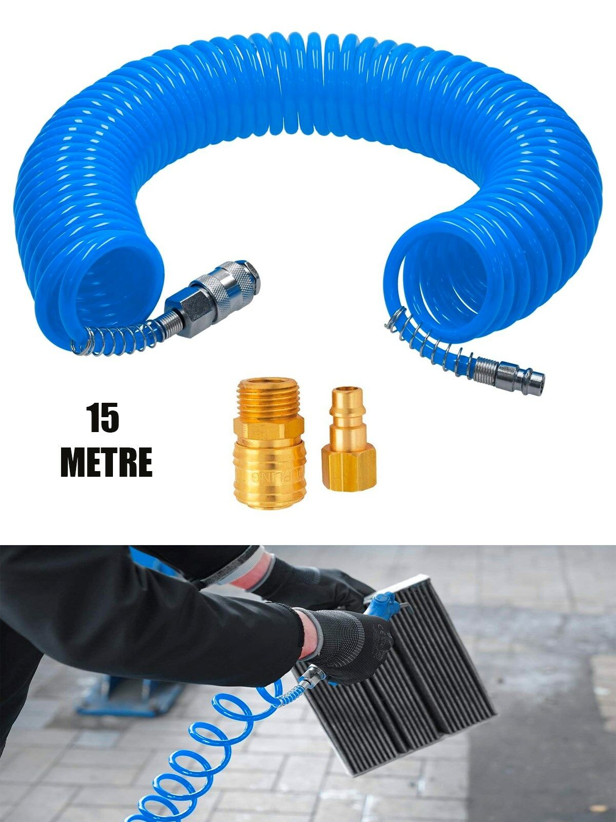 Germany Style Profesyonel Yüksek Kaliteli 15 Metre Spiral Hortum Recor Seti