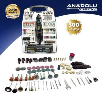 Anadolustrong ANS1004 300 Parça Gravür Oyma Makinesi Dremel Taşlama Zımpara Kesme Seti