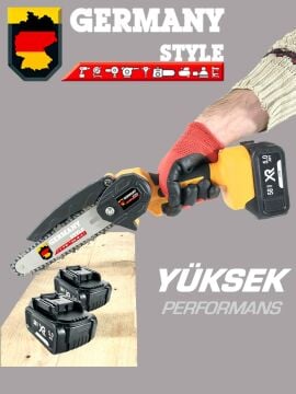 Germany Style Dal Budama Makinesi Şarjlı El Testeresi Çift Zincir Çift Batarya Premium Seri 58 VF