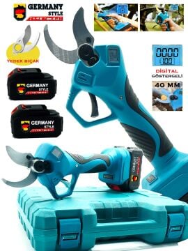 Germany Style Easycut  4 Akülü Dijital Ekran 40MM Budama Makinesi Dal Budama Testeresi İkili Set