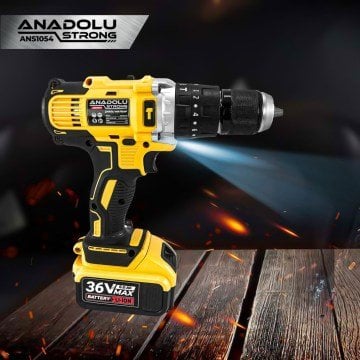 Anadolu Strong ANS1054S Profesyonel Darbeli Akülü Matkap Çift Akülü Metal Mandren