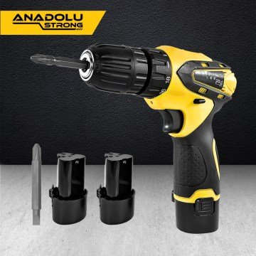 AnadoluStrong ANS1038-1 12V Çift Akülü Şarjlı Matkap Li-ion Bataryalı