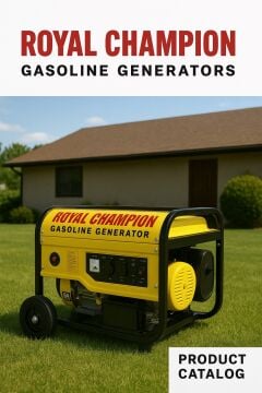 Royal Champion WX-6500 Uzaktan Kumandalı Çalıştırma 4 Kw Benzinli ipli marşlı Monofaze Portatif Jeneratör